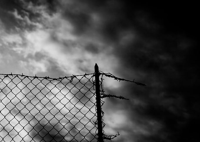 Fence broken hope bw