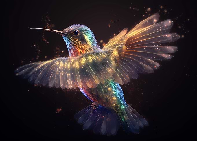 Glowing hummingbird