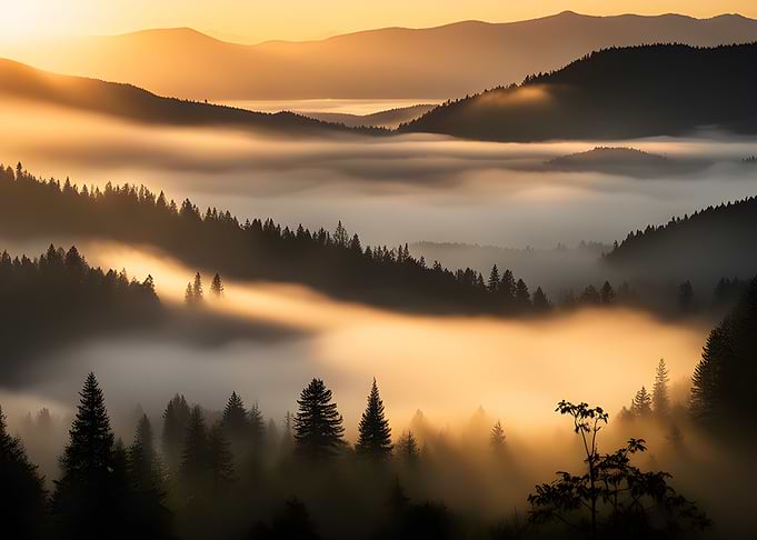 Foggy Forest Nature
