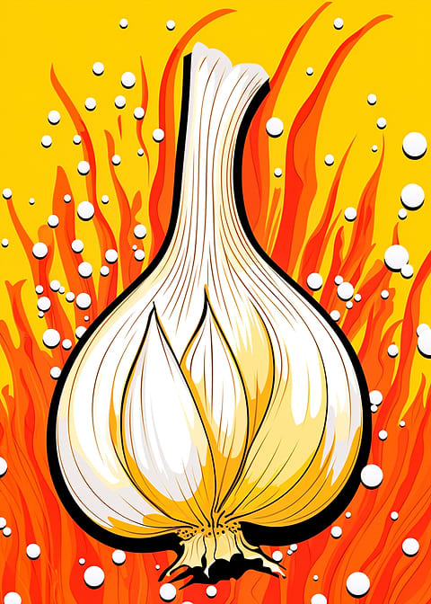 Garlic Glam — kitchen metal wall art