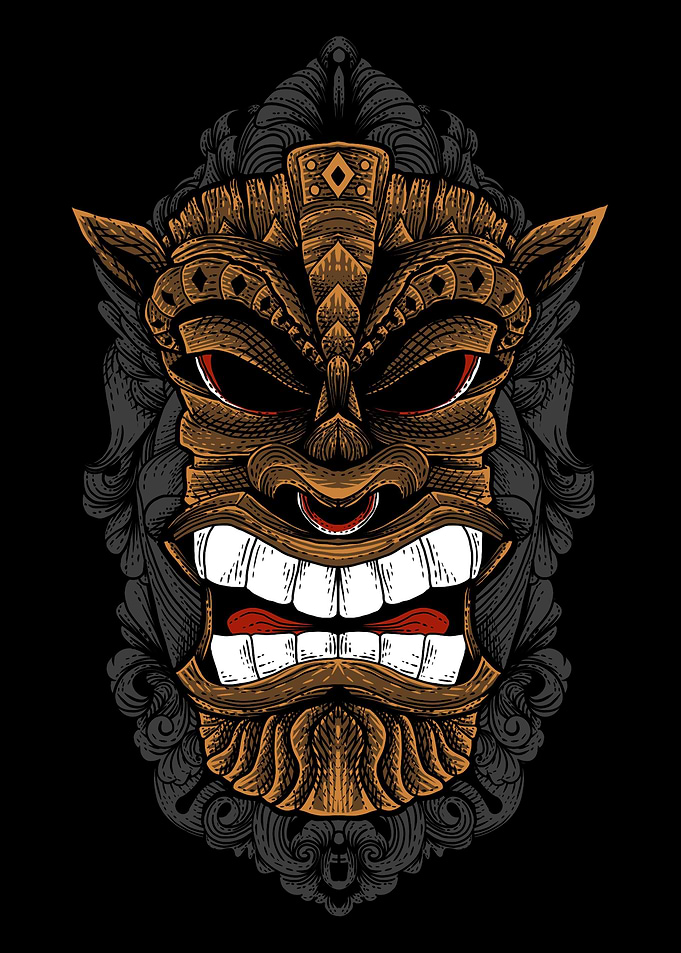 Tiki engraving