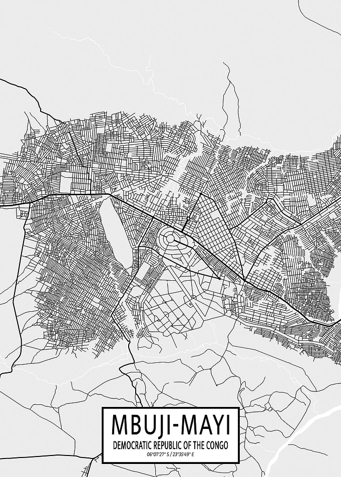 Mbuji Mayi City Map Light