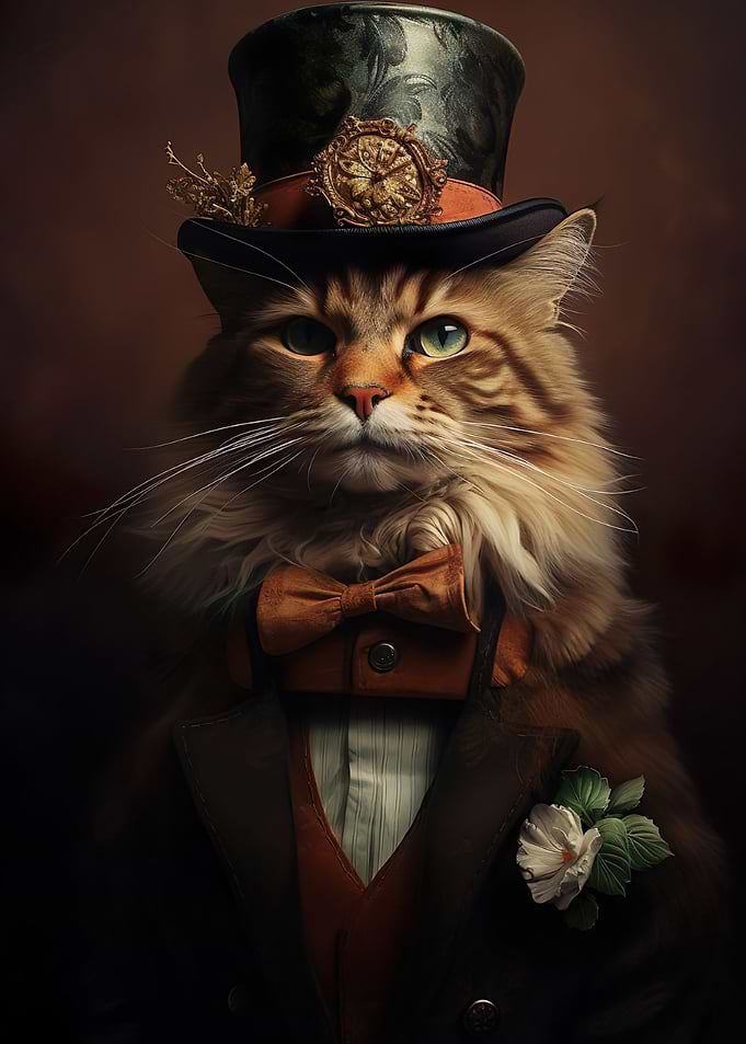 Elegante altmodische Katze