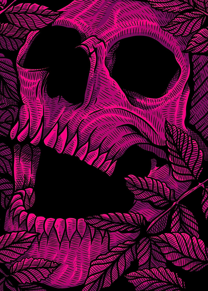 Skulls engraving
