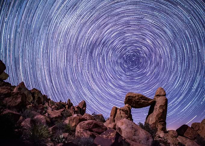 Balanced Rock Star Trails