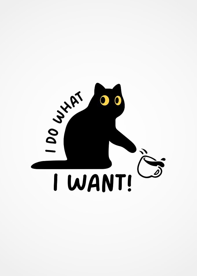 Funny Cat Art Minimalist