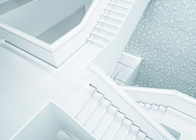 White staircases