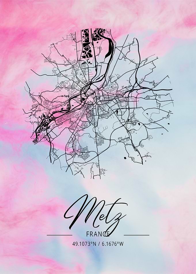 Metz Beta Watercolor Map