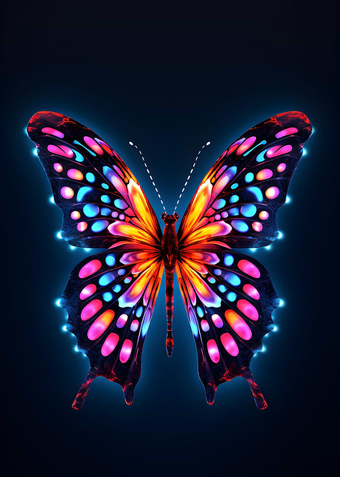Neon Butterfly Colorful