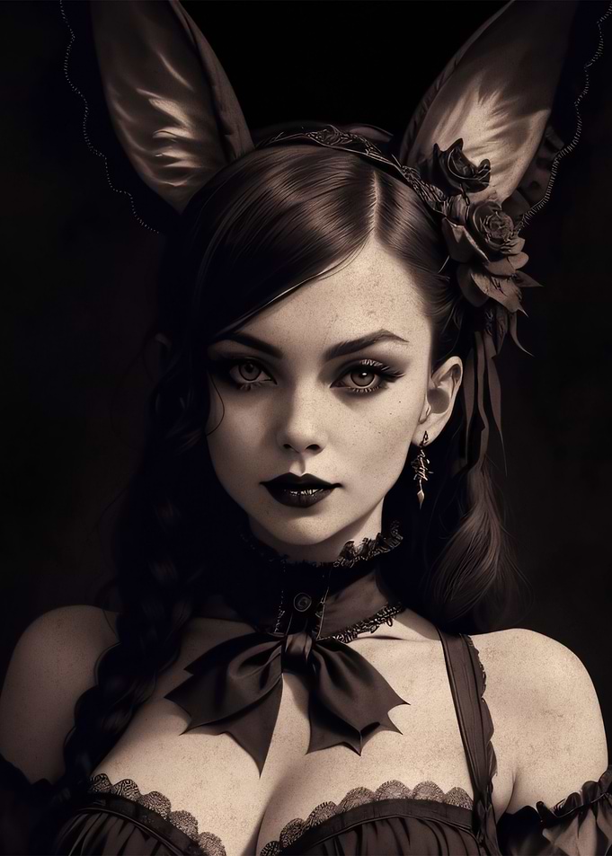 Vintage Gothic bunny