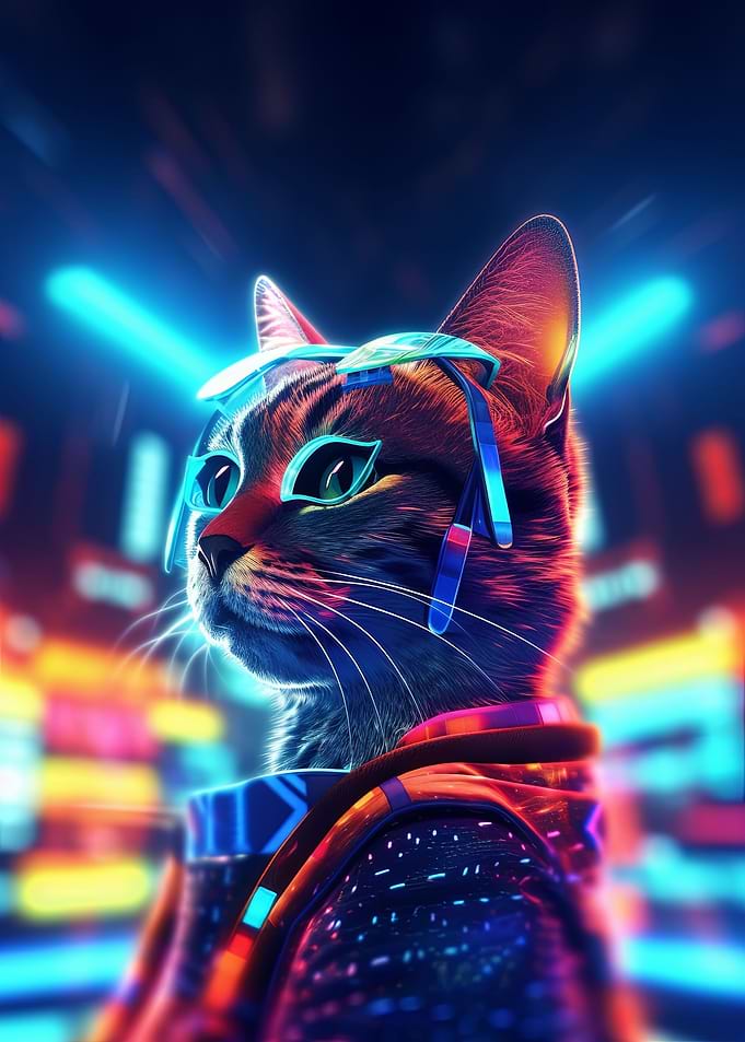 Futuristic Disco Cat