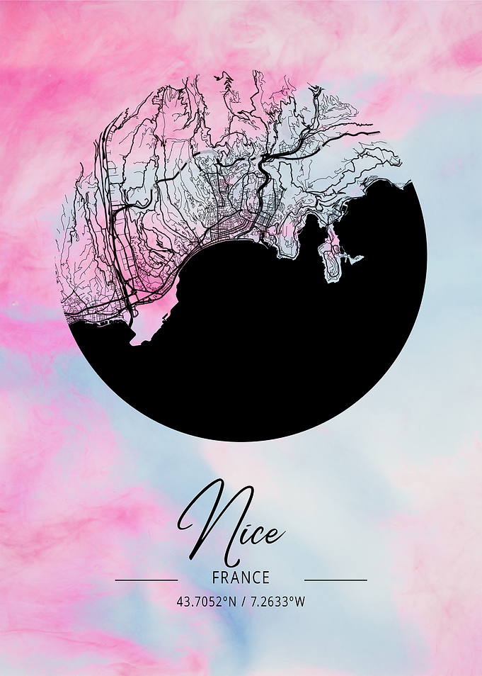 Nice Beta Watercolor Map