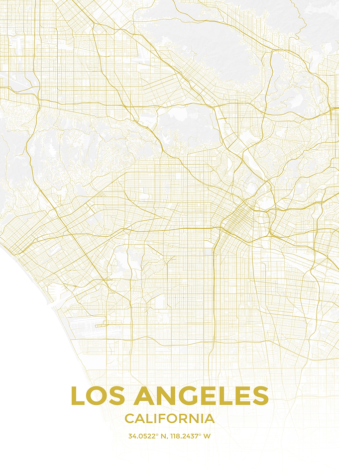 Gold Los Angeles Road Map