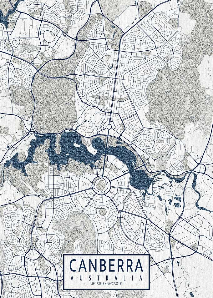 Canberra City Map Coastal