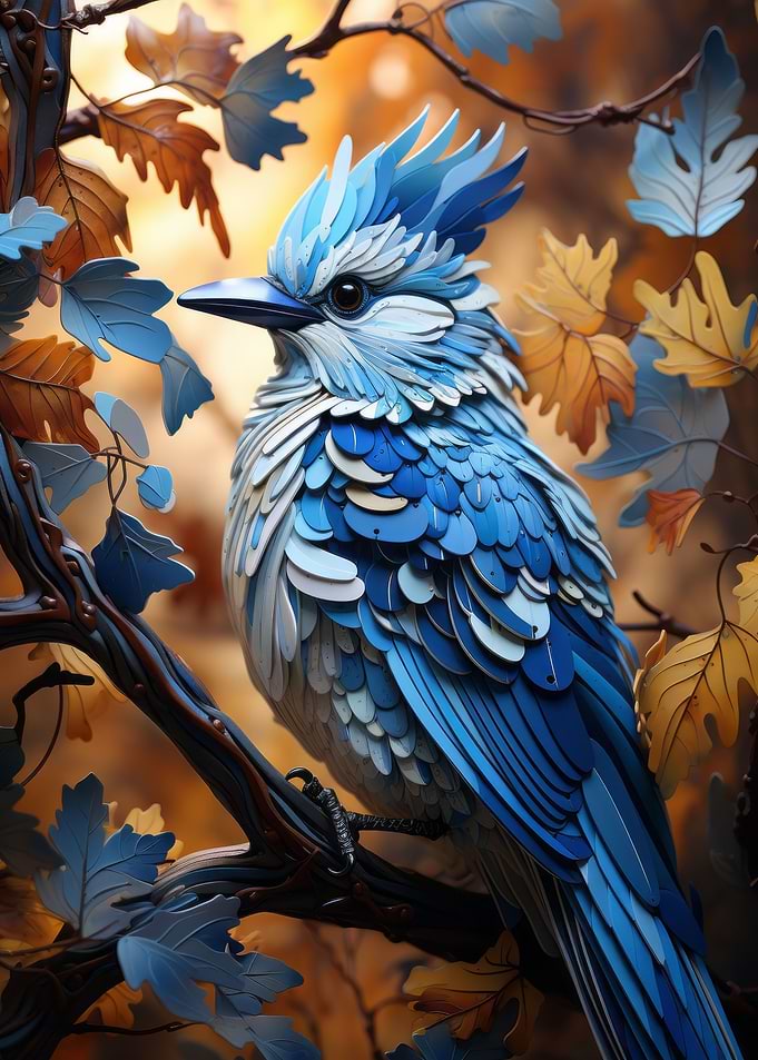 Glowing Blue Jay