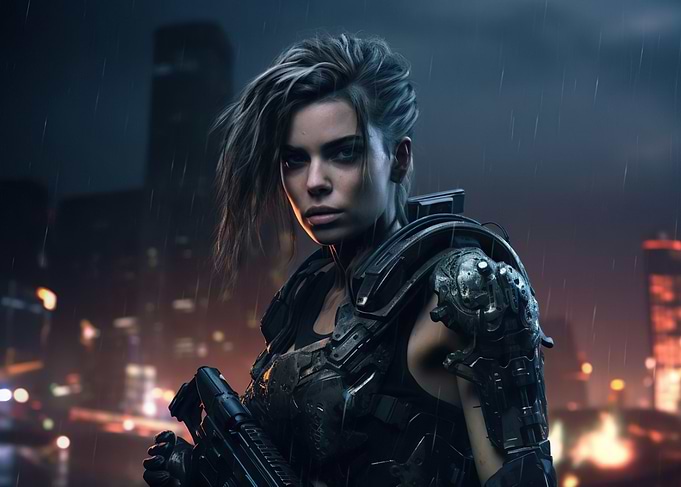 Military Cyberpunk Girl