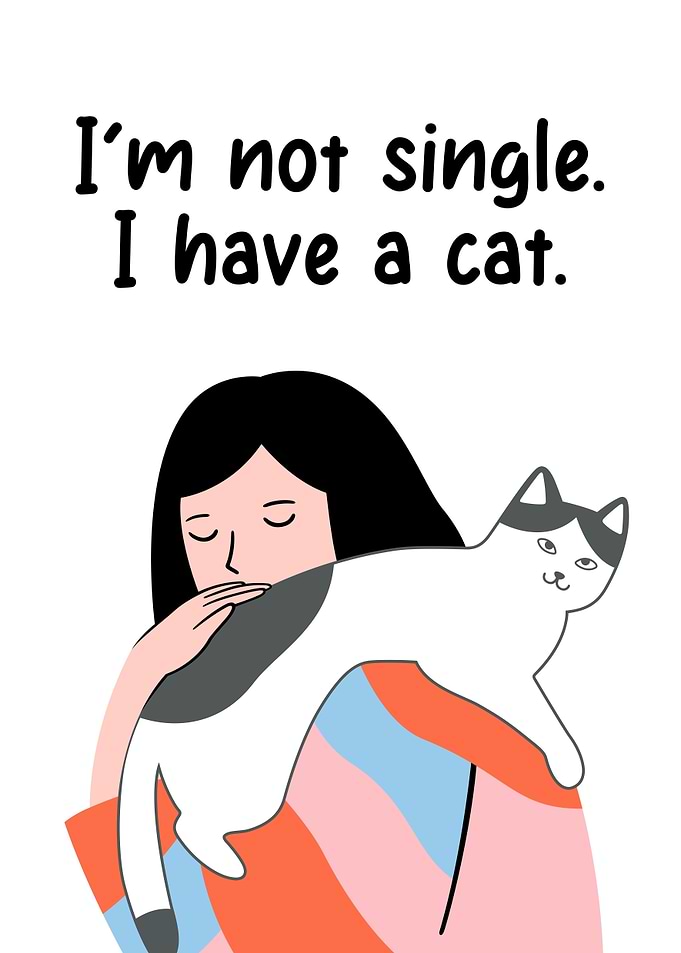 Funny Cat Art Not Single