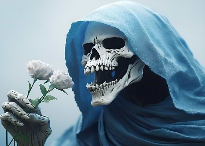 Reaper Skull With Roses