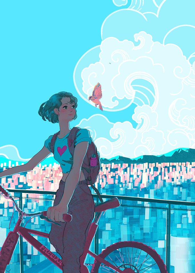 The girl and the sparrow