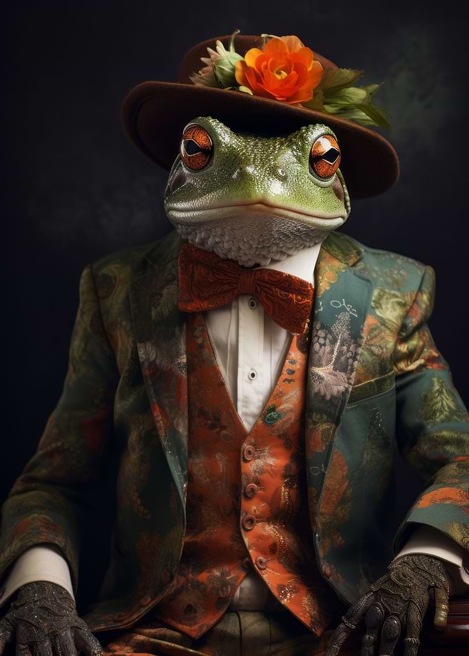 Frog in Boho Suit