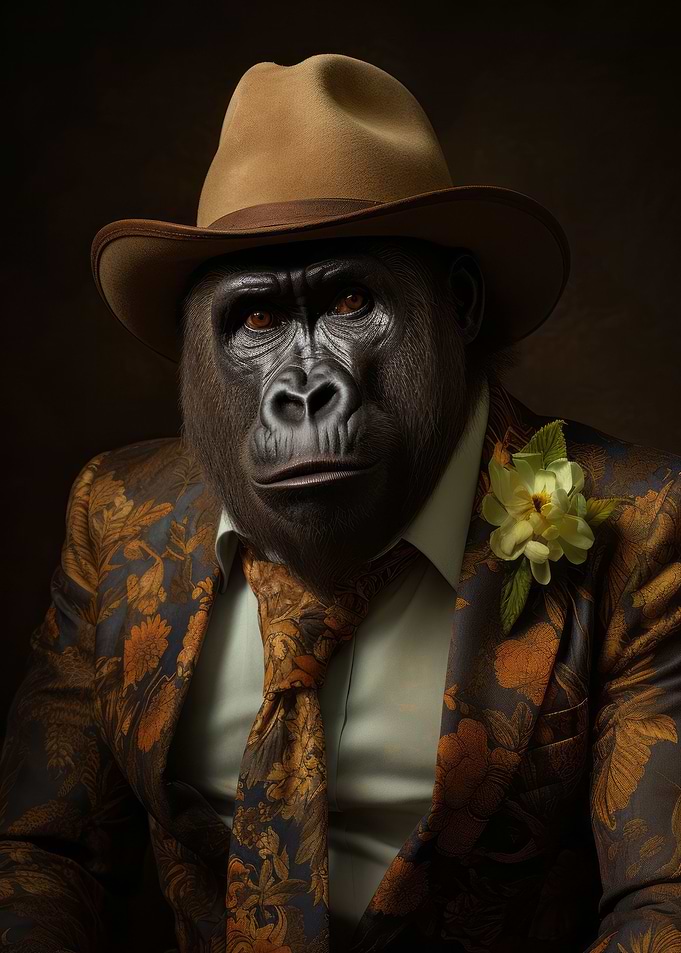 Gorilla in Boho Suit