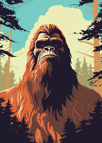Bigfoot Simple Vector Art