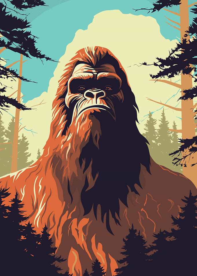 Bigfoot Simple Vector Art