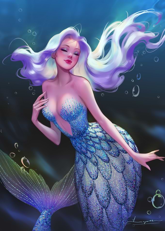 Mermaid blue dress
