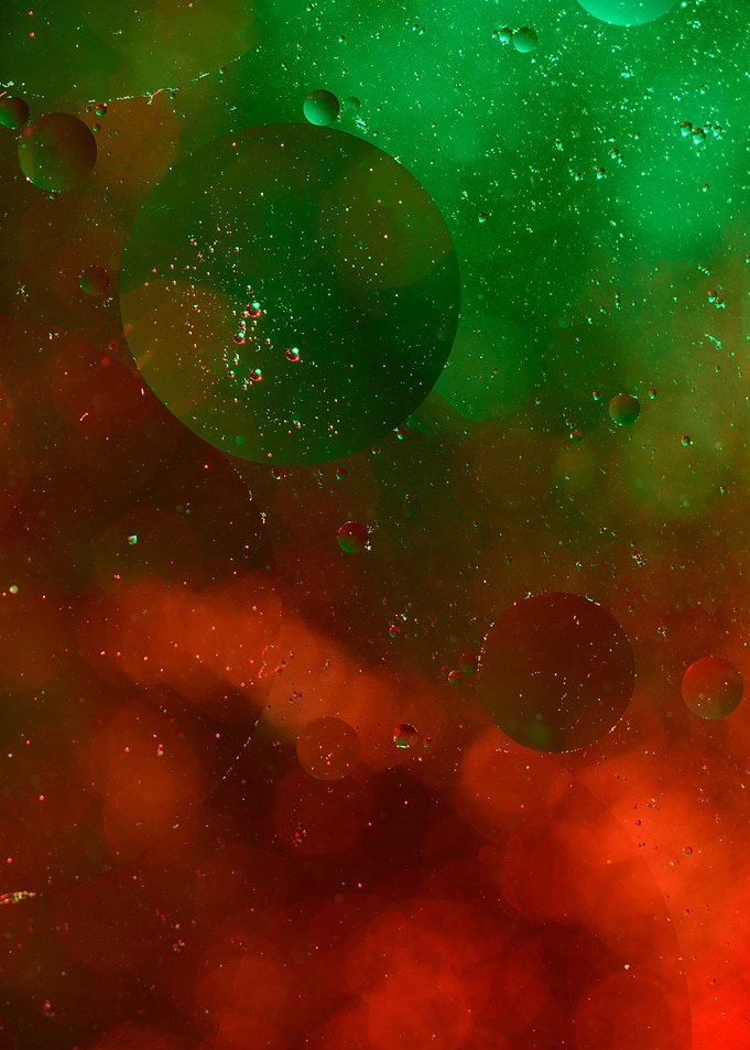 Red Against Vibrant Green