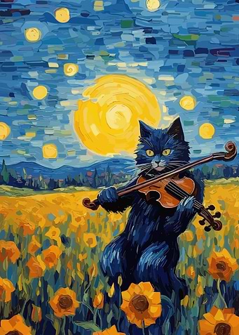Cat style van gogh