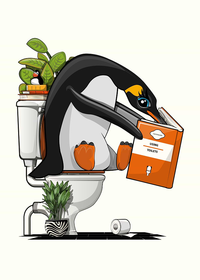 Penguin on the Toilet