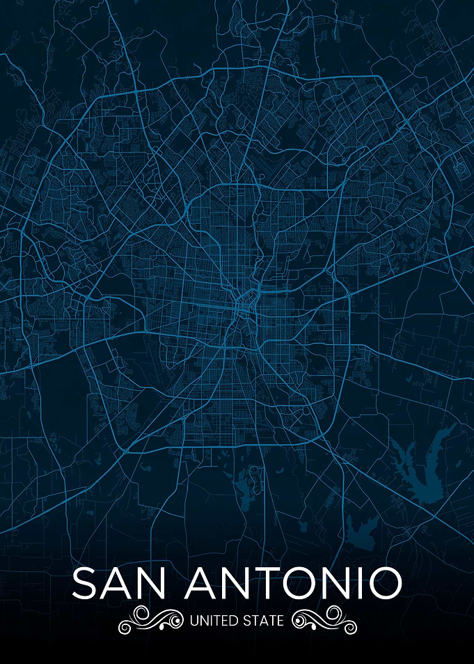 San Antonio Maps Art