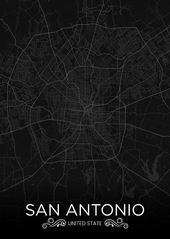 San Antonio Maps Art