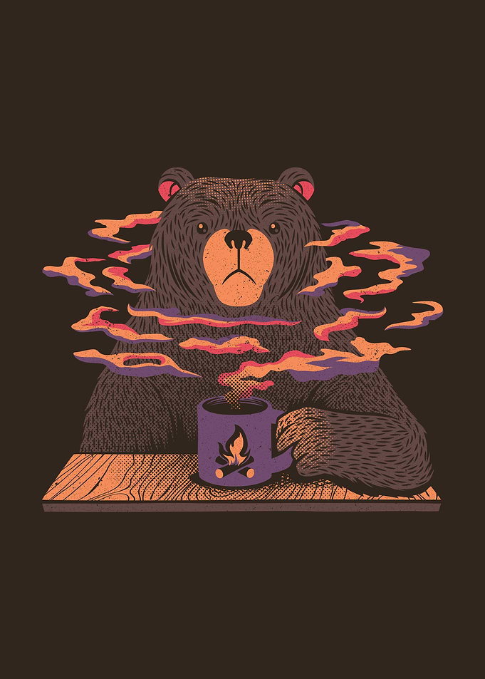 Bear Having Coffee I Love