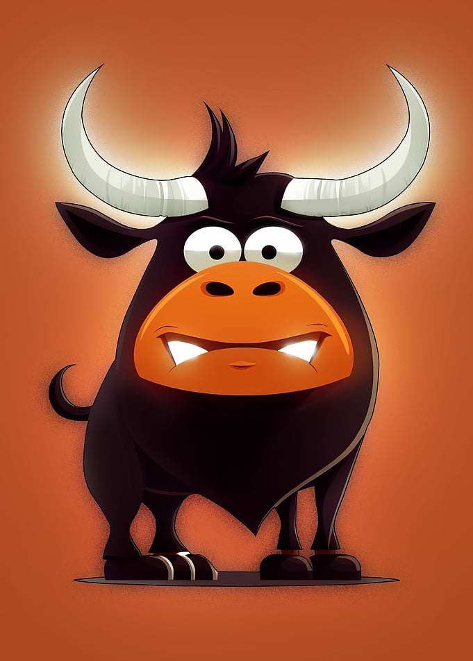 cute cartoon bull