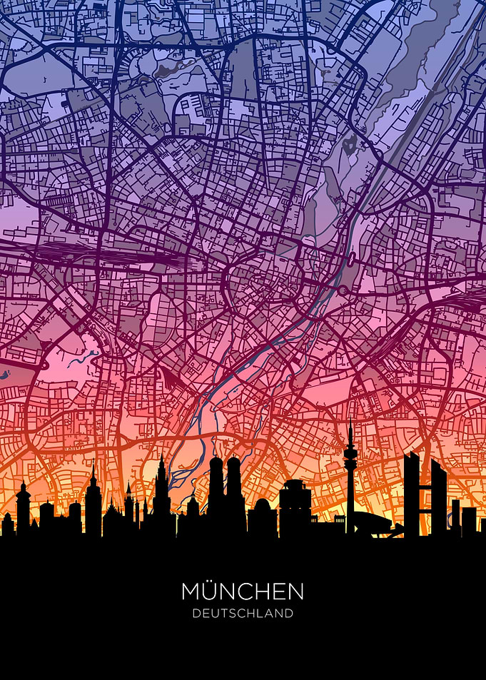 Munich Skyline Map