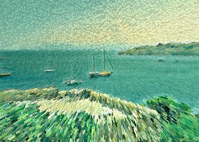 Turquoise harbor view