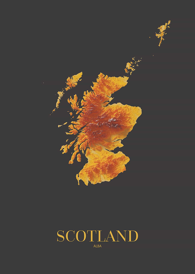 Scotland Shaded Relief Map