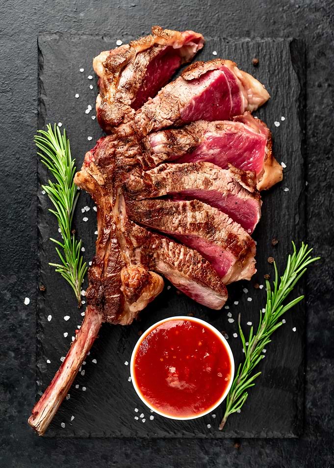 sliced steak