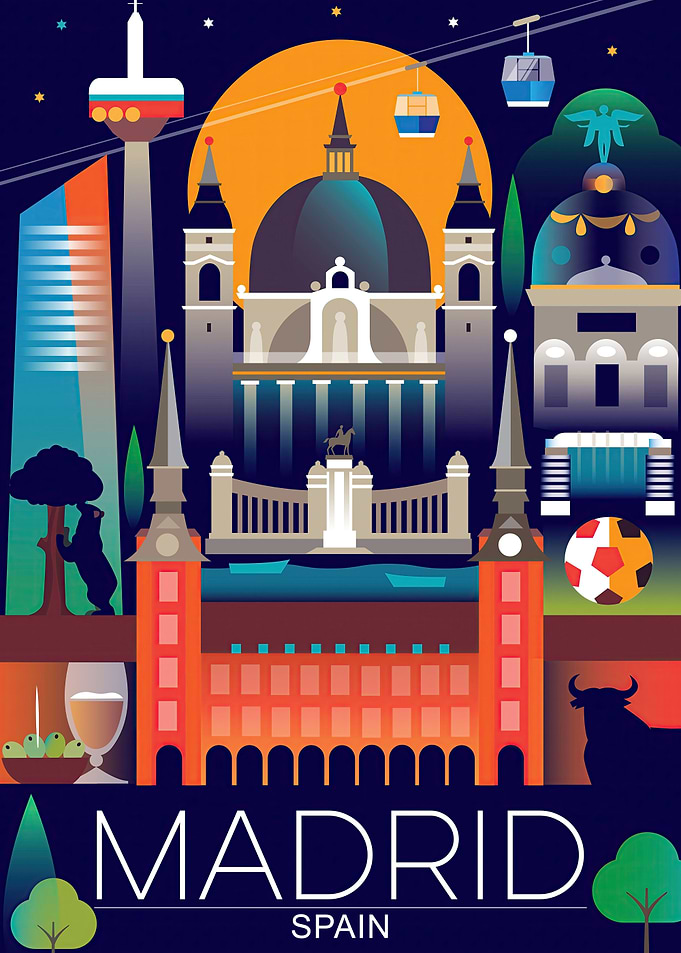 Madrid spain Travel Art