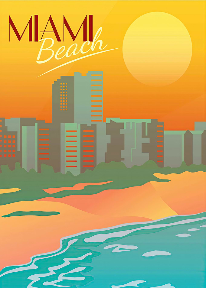 miami beach travel art