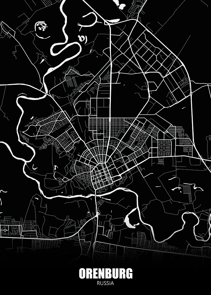 Orenburg Russia Dark Map