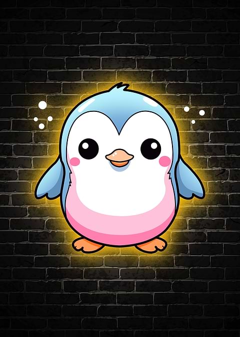 penguin cute neon