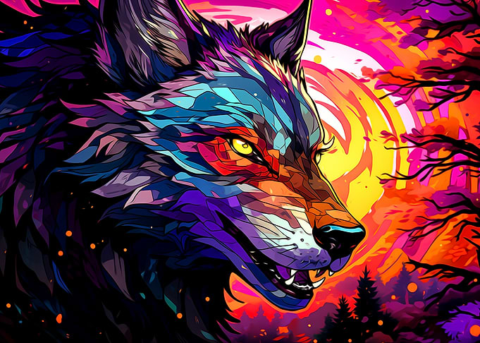 Colorful Wolf