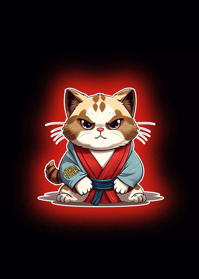 cat samurai japan