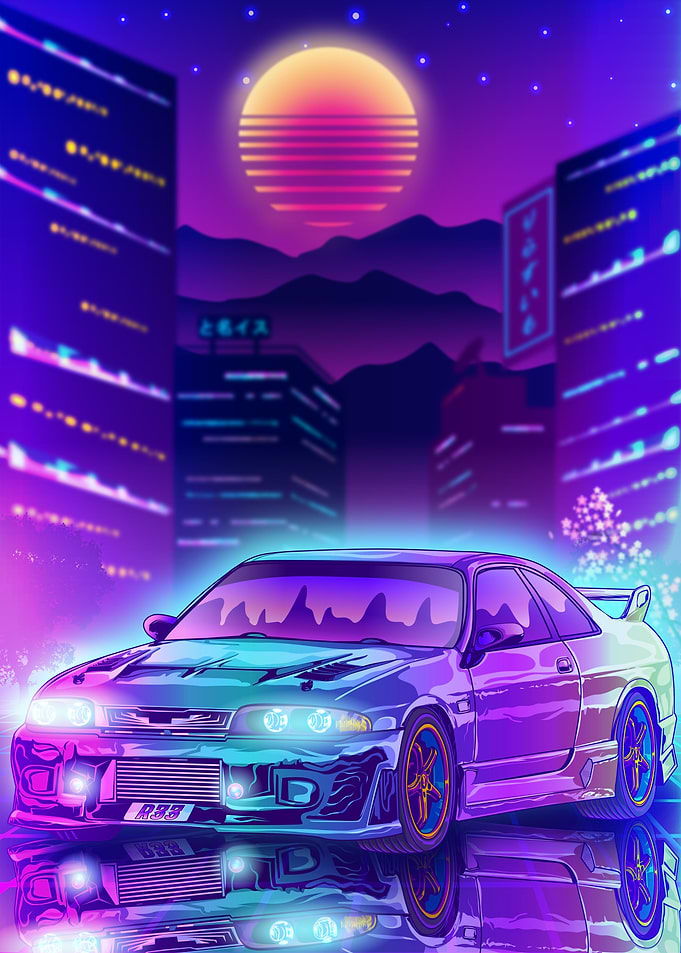Skyline Gtr R33 Synthwave