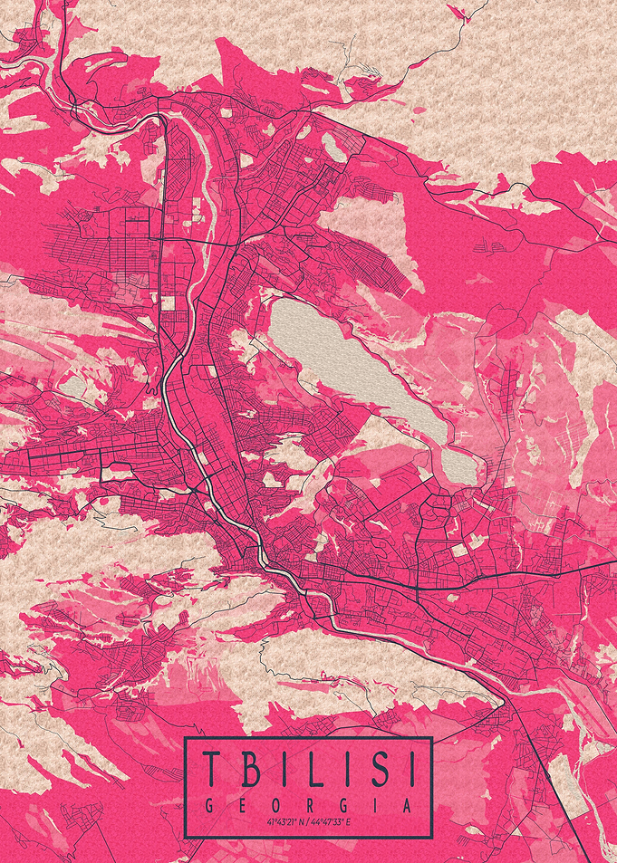 Tbilisi City Map Blossom