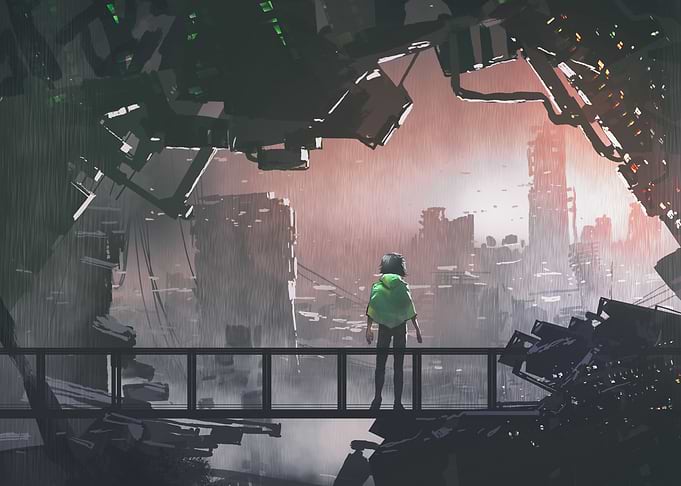 dystopian city