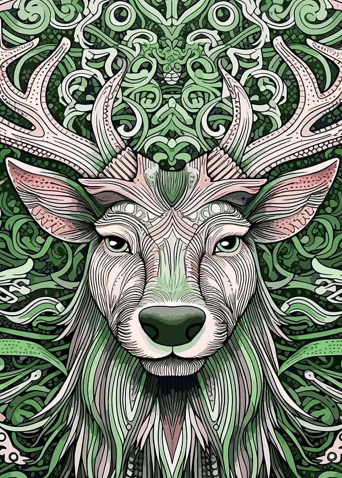A stag in the forest