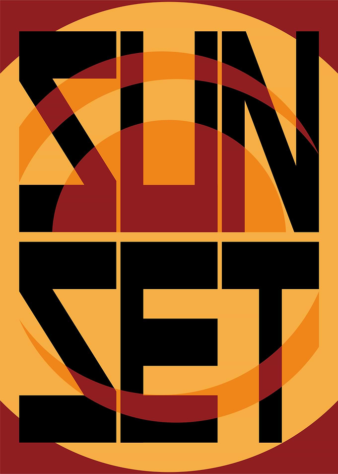 SUNSET TEXT ART